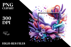 Glossy Lavender Watercolor Splash, PNG Product Image 2