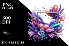 Glossy Lavender Watercolor Splash, PNG Product Image 2