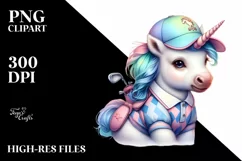 Colorful Baby Unicorn PNG Product Image 3