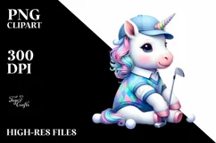 Colorful Baby Unicorn PNG Product Image 1