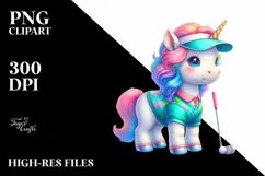 Colorful Baby Unicorn PNG Product Image 1