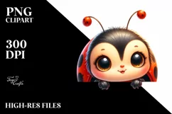 Colorful Baby Ladybug with Big Eyes | Sublimation | Clipart Product Image 3