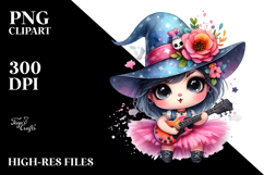 Funny Cute Witch in Tutu PNG Product Image 2