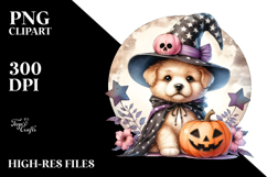 Watercolor Vibrant Drawing of a Cute Baby Puppy, Transparent Product Image 2