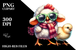 Funny Hen Lamb with Sunglasses Clipart Product Image 2