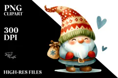 Retro Quirky Gnome Watercolor PNG Product Image 2