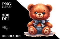 Smiling Cute Baby Old Plush Bear Clipart Product Image 1