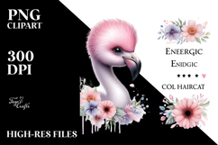 Energetic Baby Flamingo, PNG Product Image 2