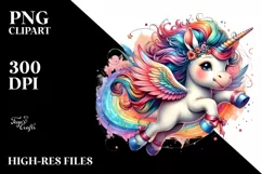 Colorful Baby Unicorn PNG Product Image 3
