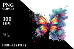 Cute Butterfly with Splashes PNG Product Image 2