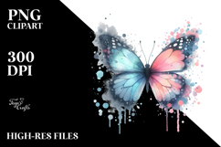 Cute Butterfly with Splashes PNG Product Image 2