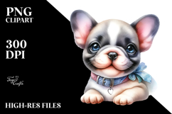 Watercolor Baby French Bulldog PNG Product Image 2