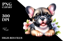 Watercolor Baby French Bulldog PNG Product Image 2