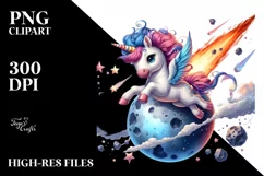Colorful Baby Unicorn PNG Product Image 3