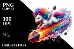 Colorful Baby Unicorn PNG Product Image 1
