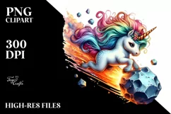 Colorful Baby Unicorn PNG Product Image 1