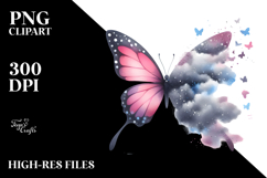 Cute Butterfly V Painting, Transparent PNG Product Image 2