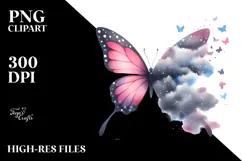 Cute Butterfly V Painting, Transparent PNG Product Image 2