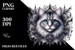 Detailed Gothic Cat Gothic Clipart Product Image 3