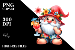 Cute Gnome Drinking Cocktail PNG Product Image 2