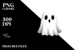 Simple Funny Halloween Ghost, Transparent PNG Product Image 2