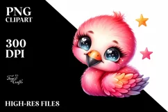 Colorful Baby Flamingo Clipart Product Image 1