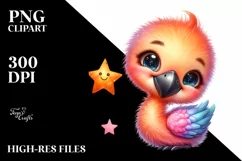 Colorful Baby Flamingo Clipart Product Image 3