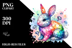 Sparkling Bunny Made of Diamonds PNG Product Image 2