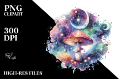 Colorful Magical Mushroom Clipart Product Image 2