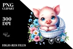 Colorful Baby Pig Clipart Product Image 3