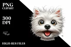 Crazy Fur West Highland White Terrier | Fun Cartoon Product Image 3