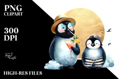 Hipster Penguin Wearing Beachwear, Transparent PNG Product Image 2