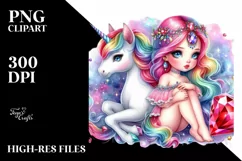 Baby Unicorn with Gemstone, PNG Product Image 1