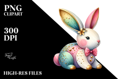 Colorful Bunny Made of Wood PNG Product Image 2
