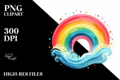 Colorful Simple Watercolor Rainbow Clipart Product Image 3