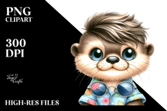 Cute Baby Otter for the Beach, PNG Product Image 2
