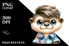 Cute Baby Otter for the Beach, PNG Product Image 2