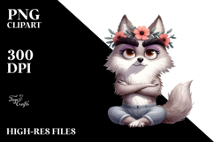 Funny Wolf Flower, Balanced PNG Product Image 2