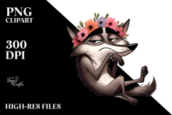 Whimsical Cartoon Wolf PNG Product Image 2