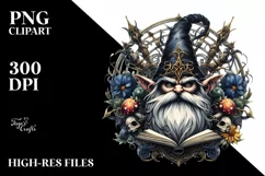 Detailed Gothic Gnome White Background Clipart Product Image 3