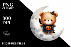 Cute Baby Bear Halloween PNG Product Image 1