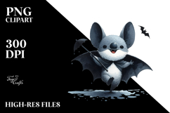 Funny Bat Watercolor, PNG Product Image 2