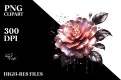 Shiny Camellia Watercolor Splash Clipart Product Image 1