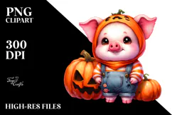 Vibrant Baby Pig for Halloween PNG Product Image 2