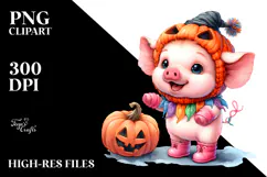 Vibrant Baby Pig for Halloween PNG Product Image 2