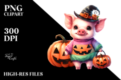Cute Baby Pig Halloween PNG Product Image 2