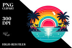 Retro Tropical Tree Waves PNG Product Image 2