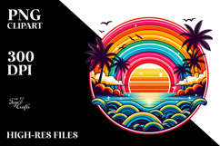 Retro Tropical Rainbow Sunset, 20 oz Tumbler Product Image 2