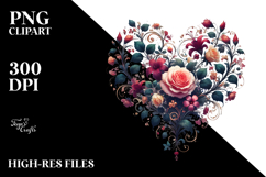 Floral Heart, White PNG Product Image 2