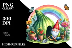 Colorful Vegetable Gnome House | Sublimation Clipart Product Image 1